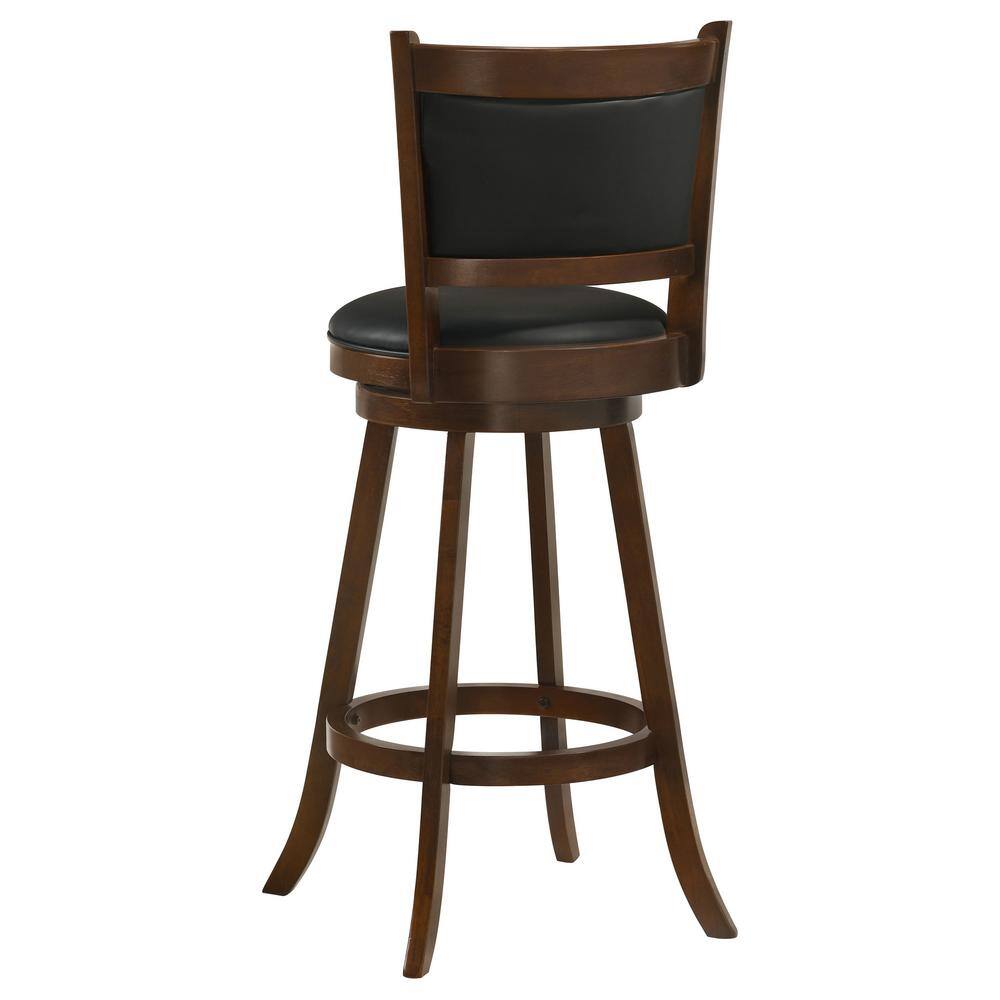 Transitional Black Wood Swivel Bar Stool Set