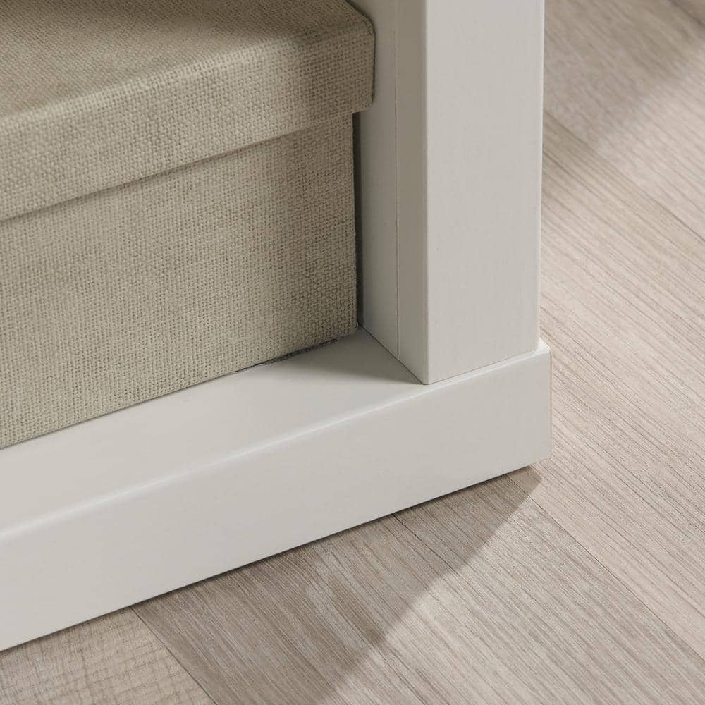 Soft White Adjustable 3-Shelf Display Bookcase with Cubes