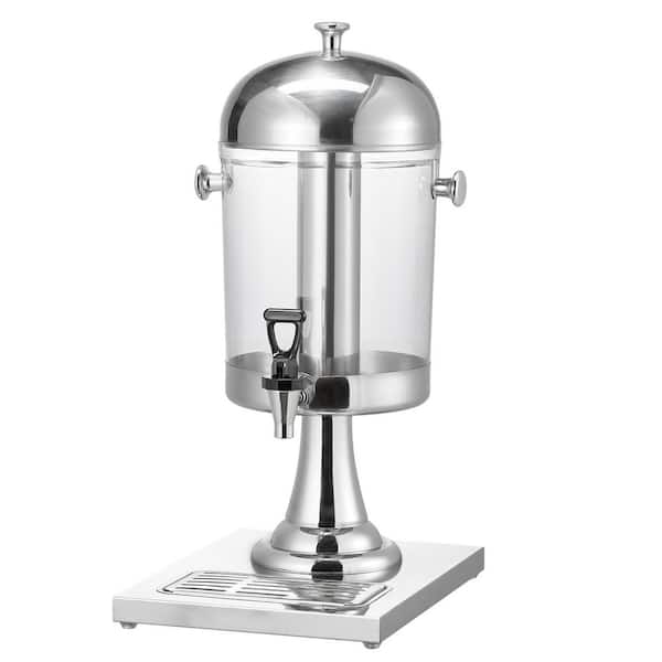 2.1 Gal. Beverage Dispenser, Stainless Steel + Plastic, with Spigot, Ice Chamber, for Restaurants, Hotels 2025 update