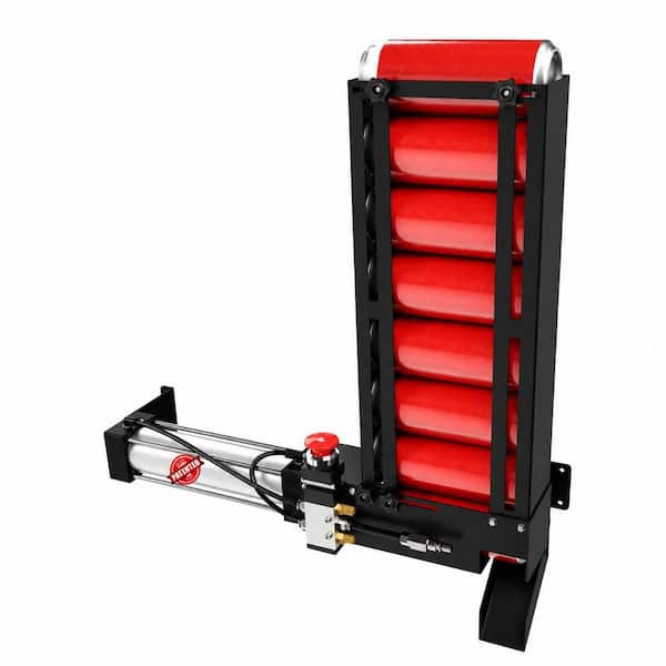 Pneumatic Wall Mounted Can Crusher with Hopper for 12 oz. to 16 oz. Cans, Black, Air Powered