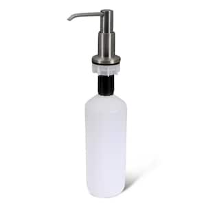 Kitchen Sink Stainless Steel Soap Dispenser Built-in Design for Counter Top with Large Liquid Bottle in Brushed Nickel