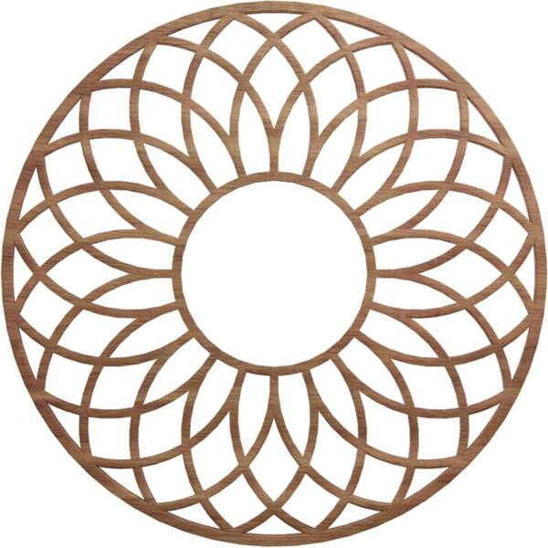 Ekena Millwork 0.375 in. x 22 in. x 22 in. Wood (Walnut) Medallion Moulding