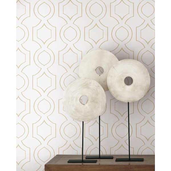 60.75 sq. ft. Sand Dunes Hand-Drawn Geometric Unpasted Paper Wallpaper Roll