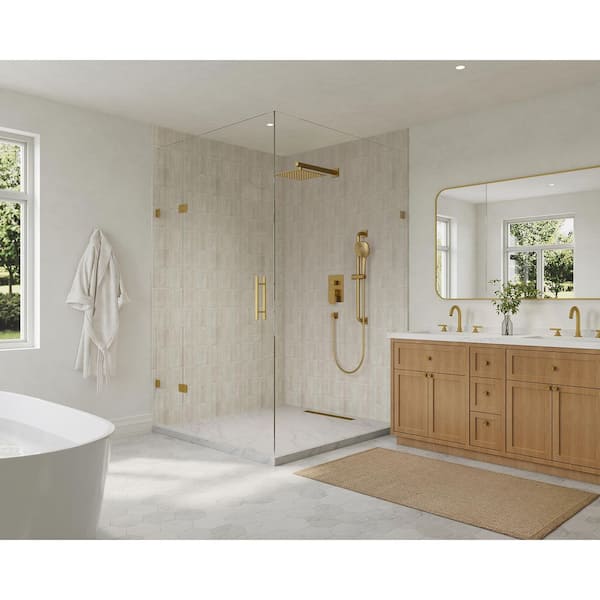 YAWWALK 2-Spray Wall-Mounted Rain Shower System with 10 in. Shower