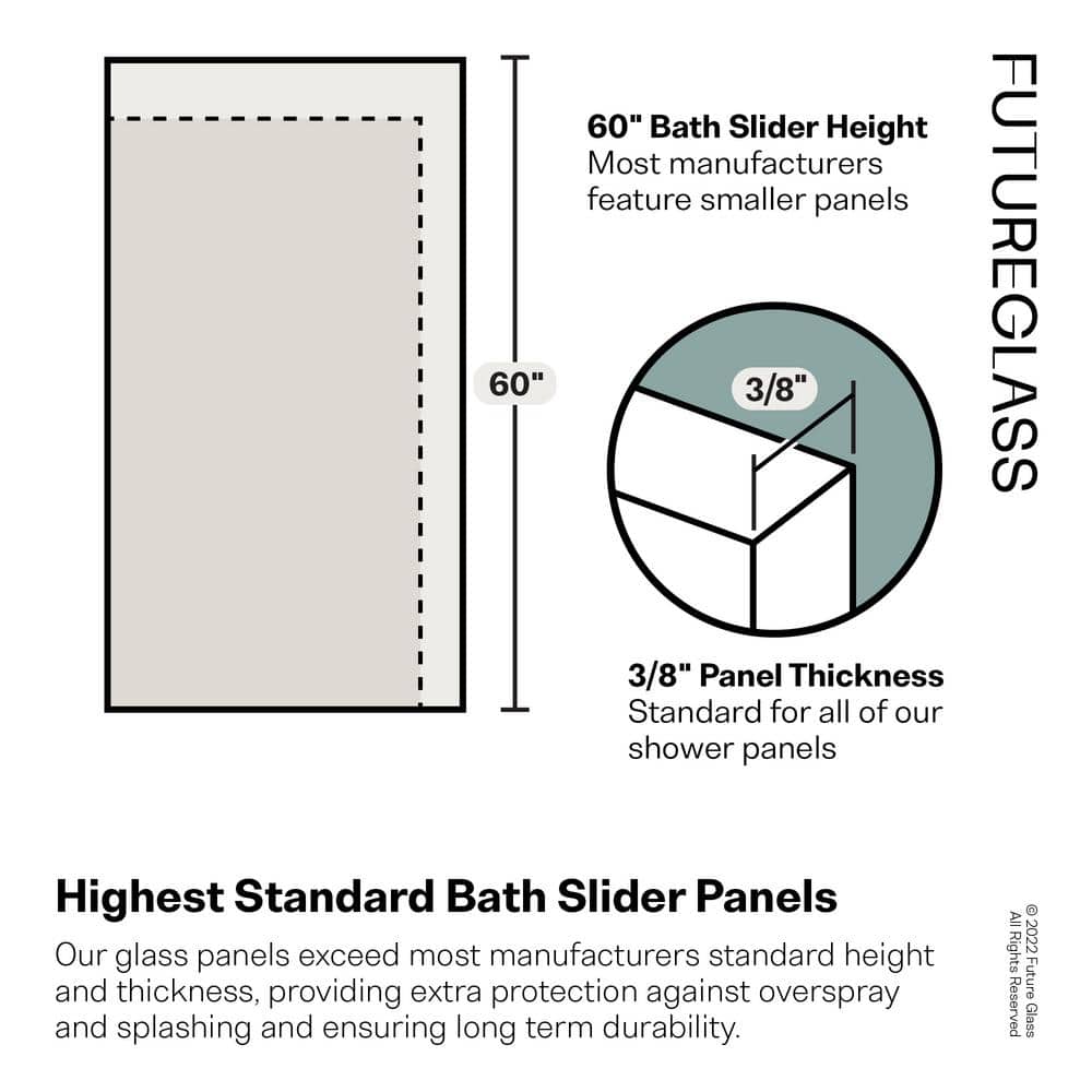 Esprit 60" Matte Black Frameless Sliding Bathtub Door