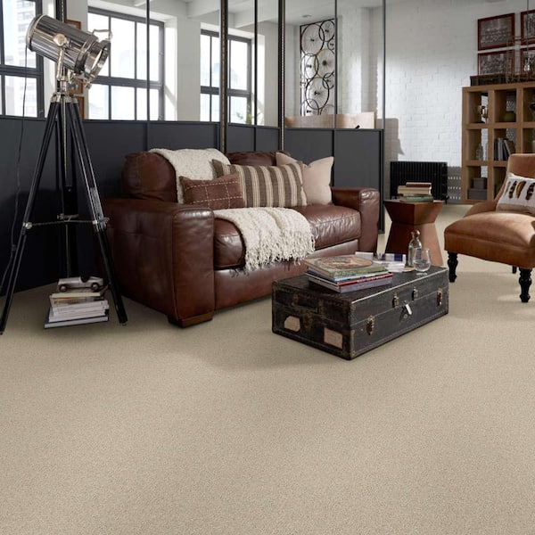 Brave Soul I - Clay Bisque - Beige 15 ft. 34.7 oz. Polyester Texture Carpet - Installation Required