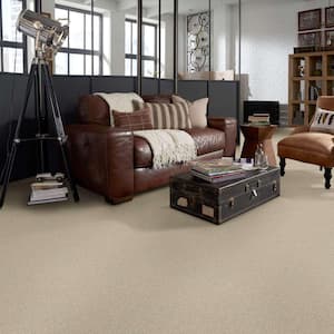 Brave Soul II - Clay Bisque - Beige 44 oz. Polyester Texture Installed Carpet