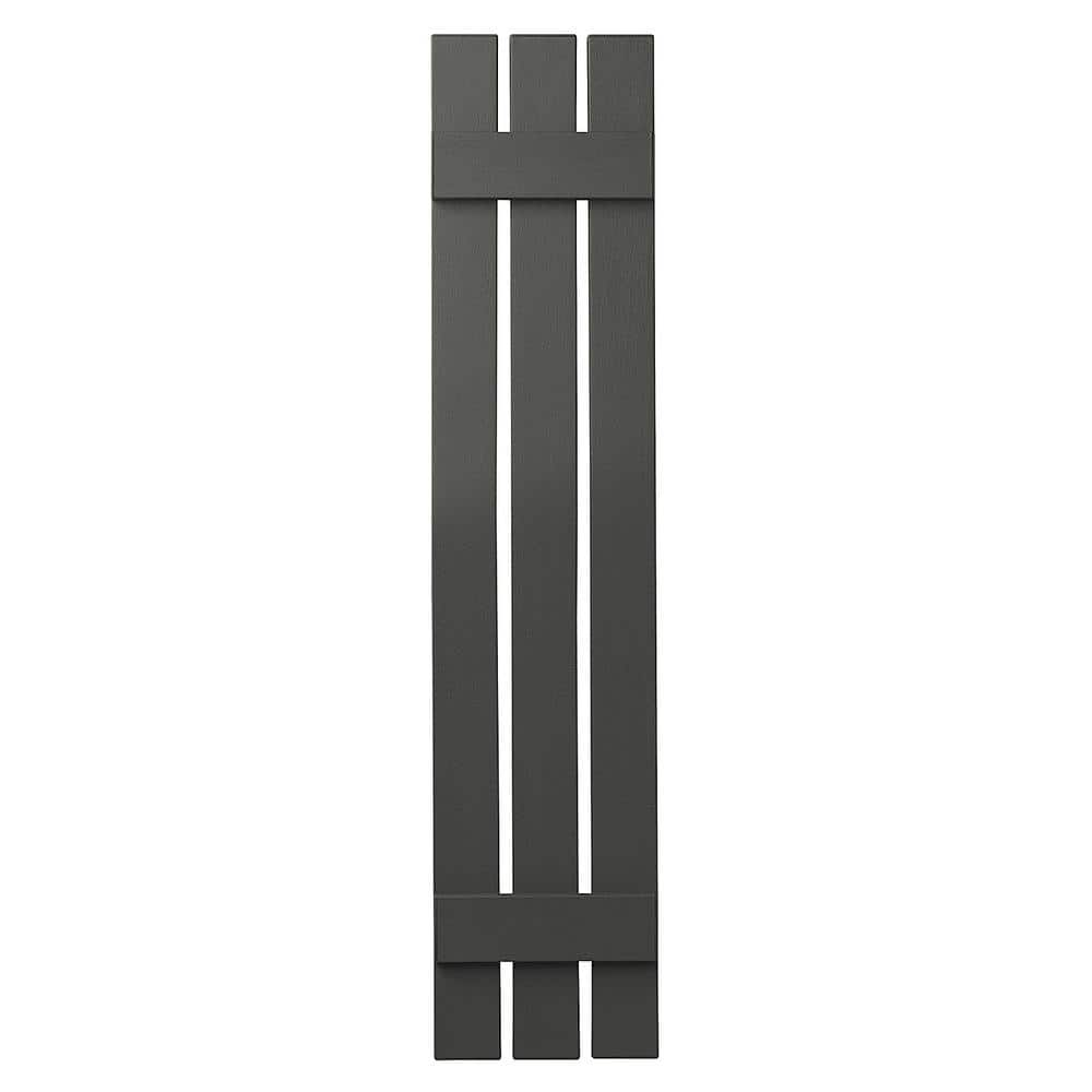 12 in. x 47 in. Polypropylene 3-Board Open Board and Batten Shutters Pair in Spanish Moss