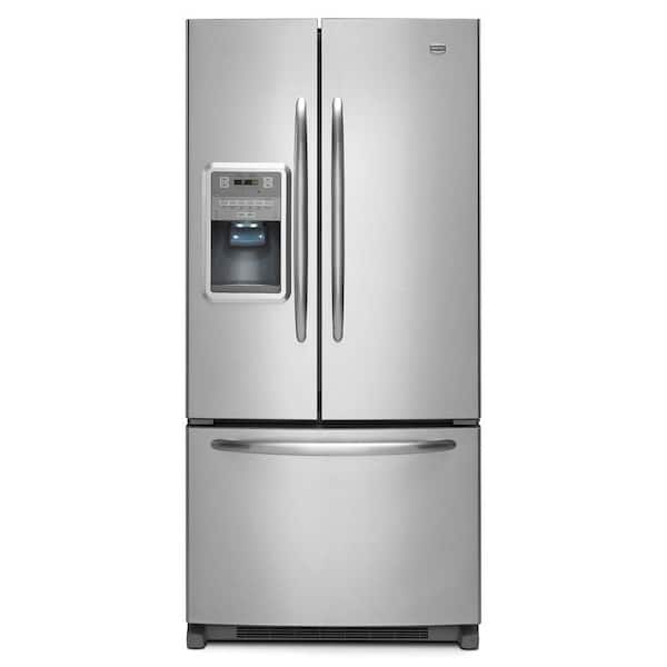 Maytag ICE2O 33 in. W 21.7 cu. ft. French Door Refrigerator in Monochromatic Stainless Steel