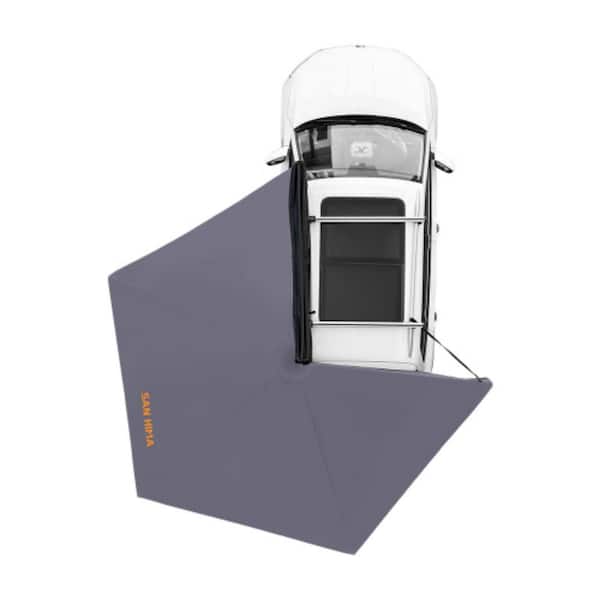 Clihome 9 ft. x 6.42 ft. 270° Outdoor Freestanding Weather Proof Awning Tent with Built-in LED Camping Lights