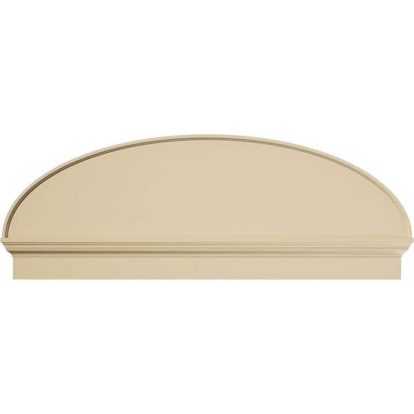 Ekena Millwork 56 in. W x 20-7/8 in. H x 2-3/4 in. P Elliptical Smooth Signature Urethane Combination Pediment, Primed Tan
