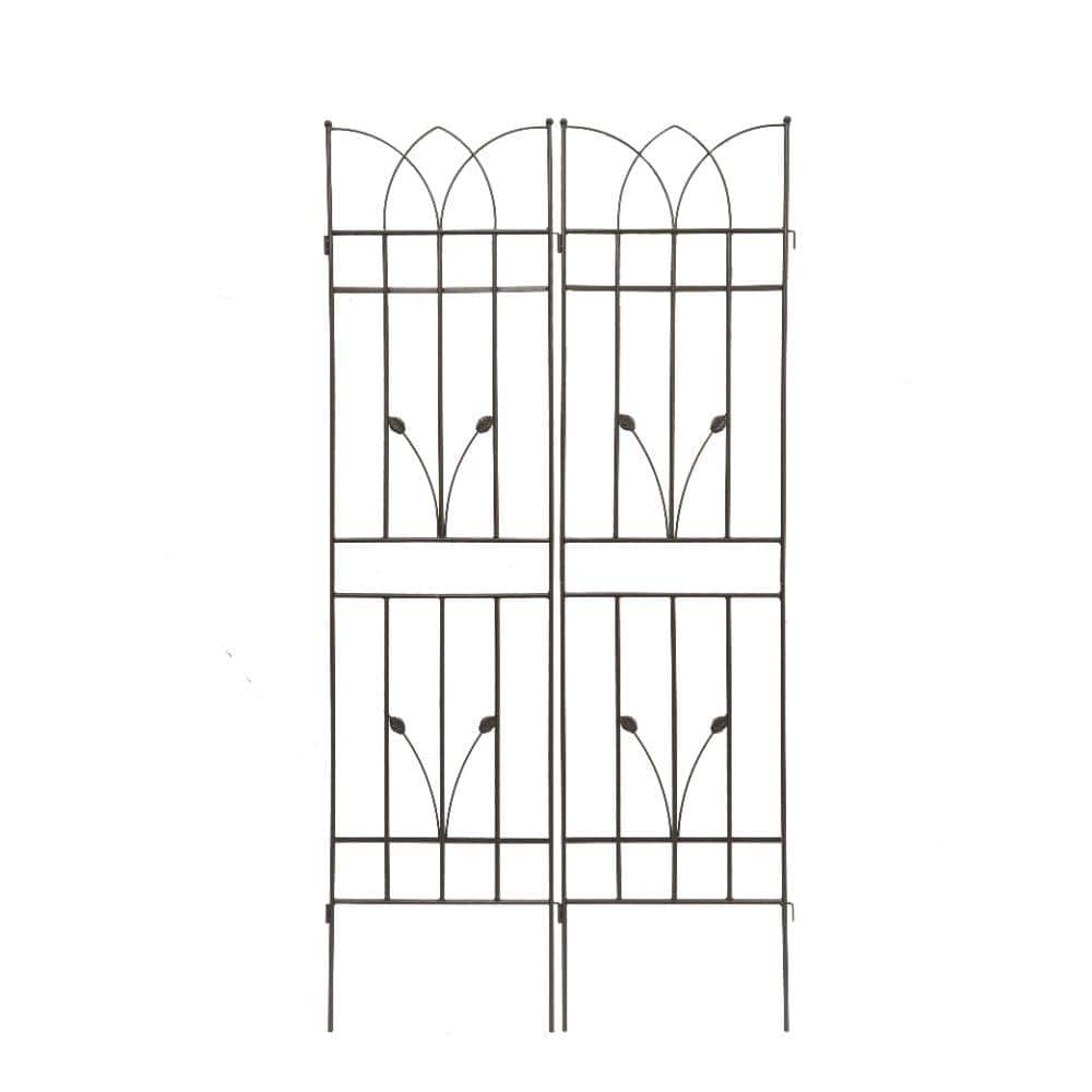 71 in. H Outdoor Brown Rustproof Garden Metal Trellis