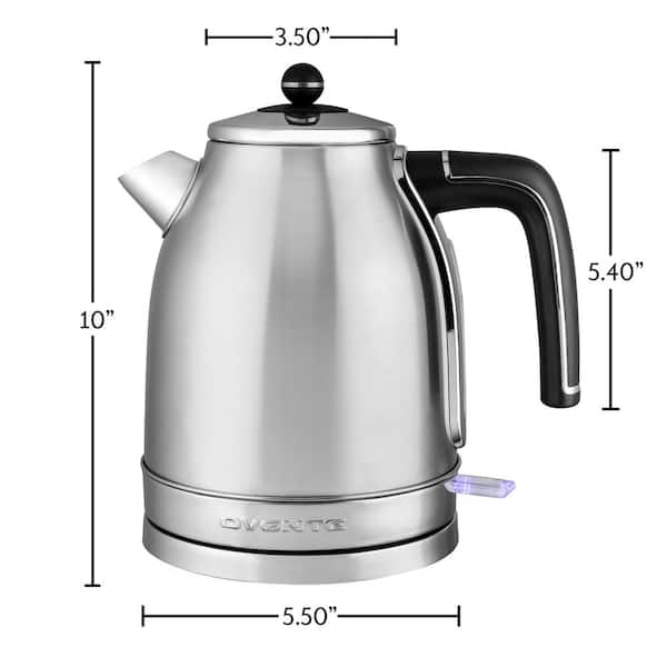 OVENTE 7-Cup Glass Cordless Body Electric Kettle with Stainless