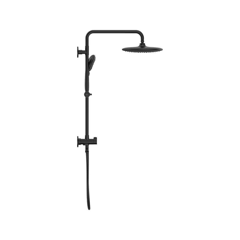 Matte Black Adjustable Multi-Head Rain Shower System