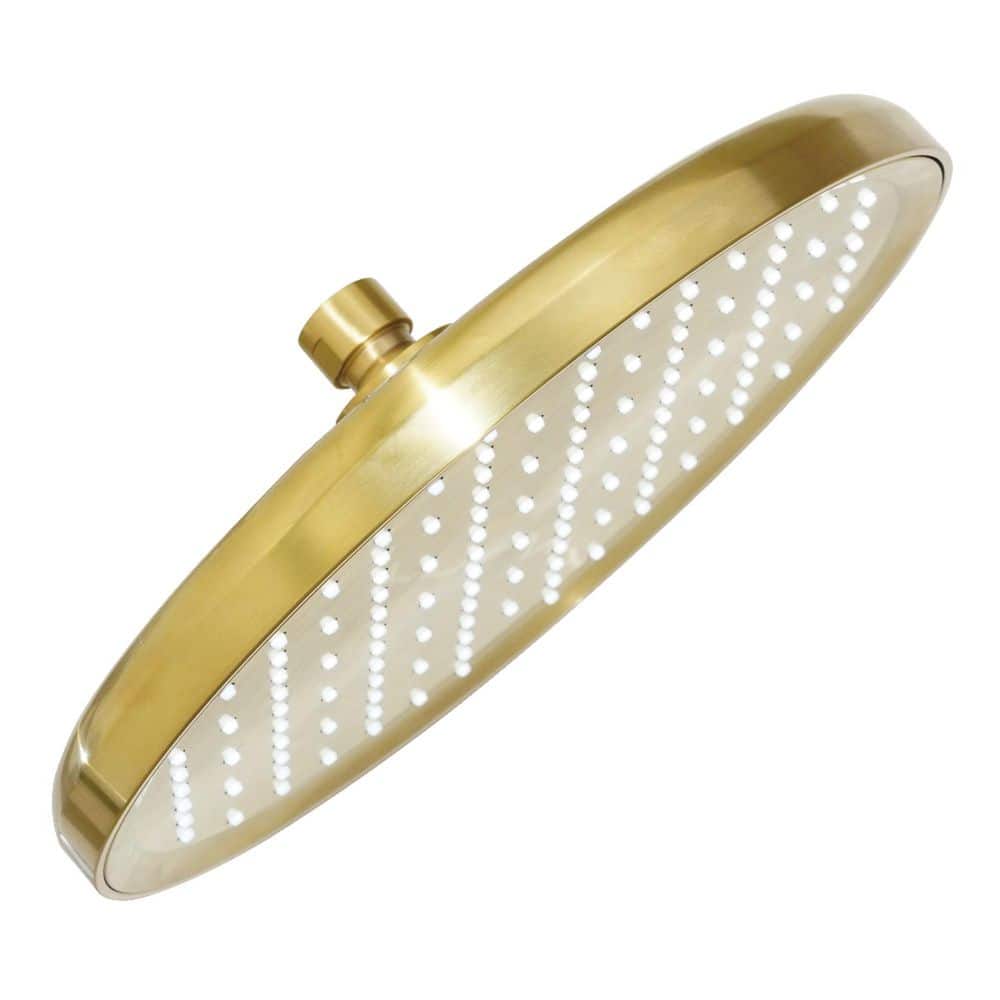 Slenderain 1-Spray 9.81 in. Wall Mount Rain Spray Shower Head in Brushed Brass price history on PriceWatchPro