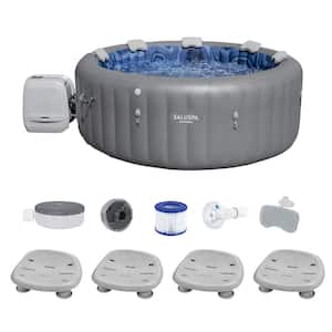 SaluSpa Santorini 7-Person 180-Jet Inflatable Hot Tub with Pool and Spa Seat (4-Pack)