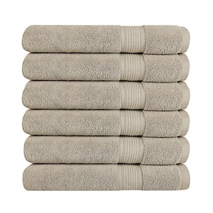 A1HC Hand Towel 500 GSM Duet Technology 100% Cotton Ring Spun Plaza Taupe 16 in. x 28 in. Quick Dry (Set of 6)
