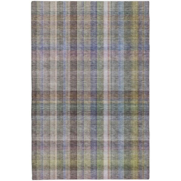 Dream Shag Premium Machine Washable Abstract ADS534 Pewter 10 ft. x 14 ft. Area Rug
