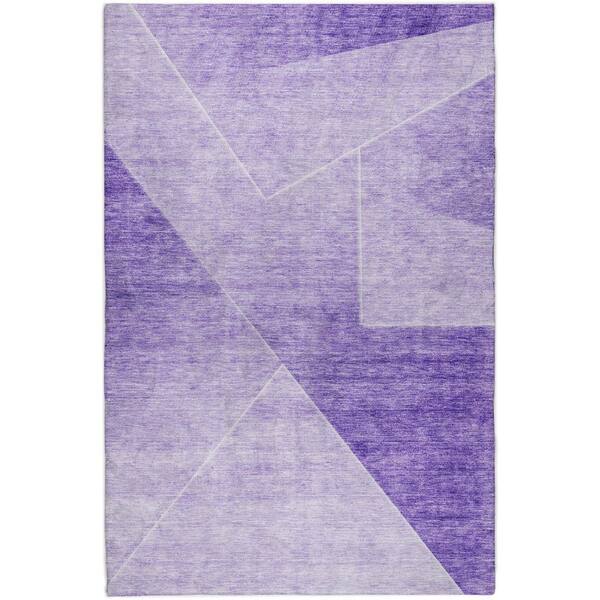 Dream Shag Premium Machine Washable Abstract ADS779 Purple 10 ft. x 14 ft. Area Rug