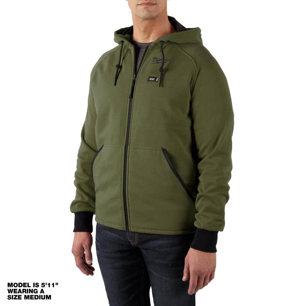 Milwaukee Men's Large M12 12-Volt Lithium-Ion Cordless Green Heated Jacket Hoodie (Jacket and Battery Holder Only) -  306GN-20L