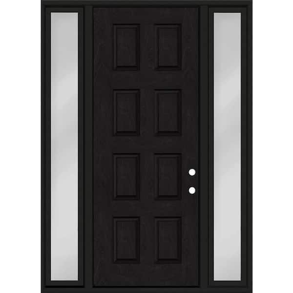 Regency 72 in. x 96 in. 8-Panel LHIS Onyx Mahogany Fiberglass Prehung Front Door w/ 16 in. SLs w/ 6-9/16 Jamb