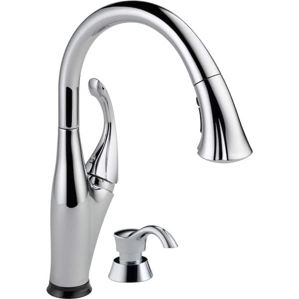 Delta Addison Single-Handle Pull-Down Sprayer Kitchen Faucet with Touch2O Technology and Soap Dispenser in Chrome