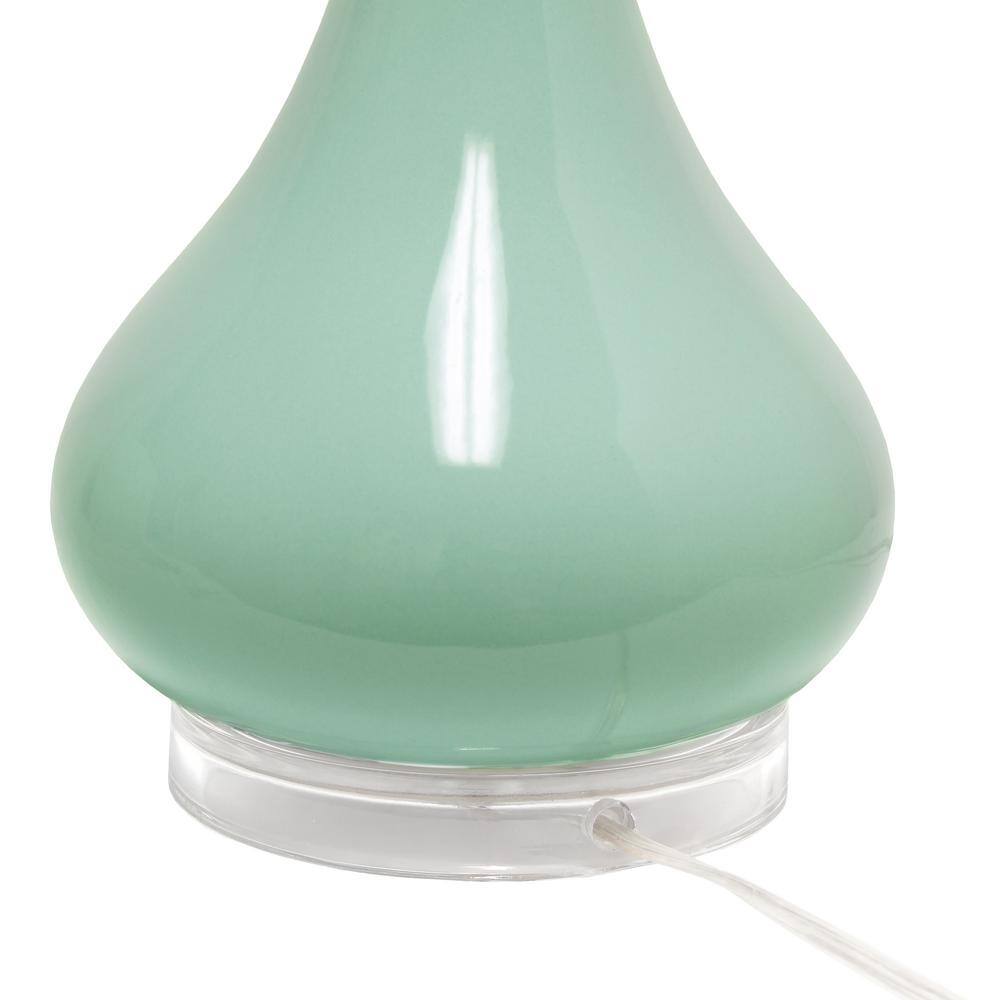 Aqua Ceramic Droplet Table Lamp with Fabric Shade