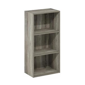 Luder 31.4 in. French Oak 3-Shelf Standard Bookcase