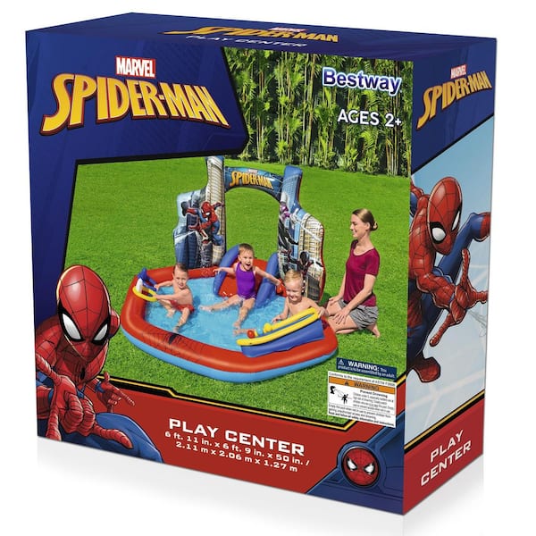 Bestway Spider-Man 6 ft. 11 in. x 6 ft. 9 in. Square 50 in. Deep ★スパイダーマン 6-Foot Inflatable