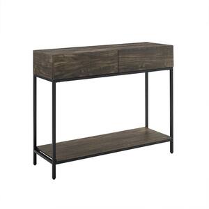 Jacobsen 42 in. Brown Ash Standard Rectangle Wood Console Table with Drawers