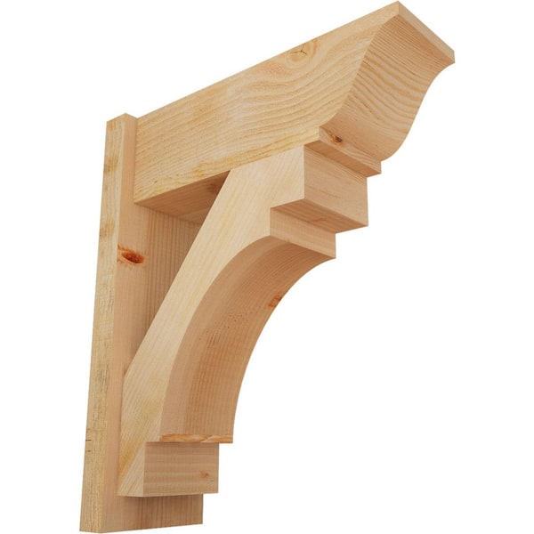 Ekena Millwork 8 in. x 26 in. x 22 in. Merced Traditional Rough Sawn Douglas Fir Outlooker