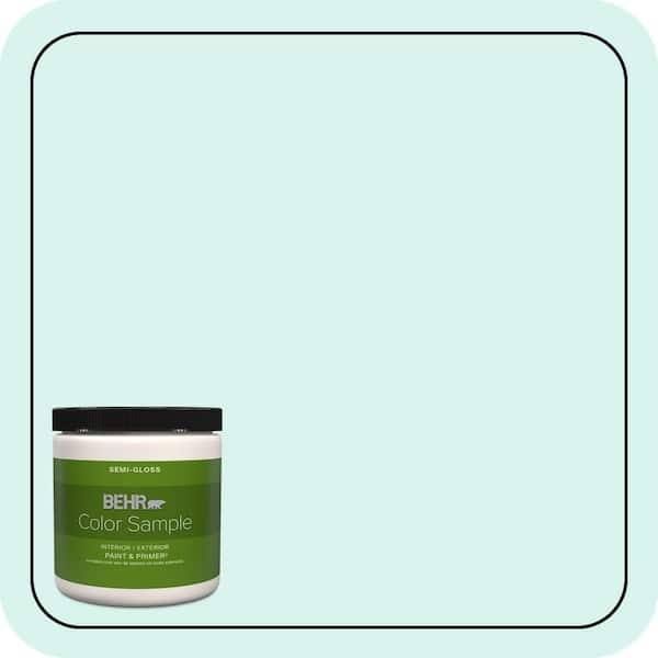 BEHR PREMIUM PLUS 8 oz. #480A-1 Minted Ice Semi-Gloss Interior/Exterior Paint & Primer Color Sample