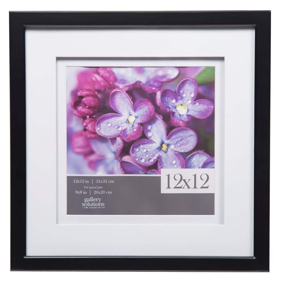 Gallery Solutions 11x14 Black Wood Wall Frame with Double White Mat for