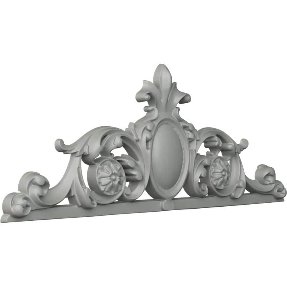 White Polyurethane Rectangular Crown Onlay with Scrolls