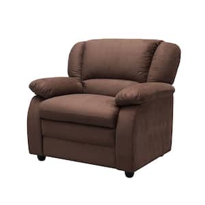 SignatureHome Chocolate Finish Material Wood Benton Fabric Chair Upholstery Material Microfiber Size:31W x 41L x 37H