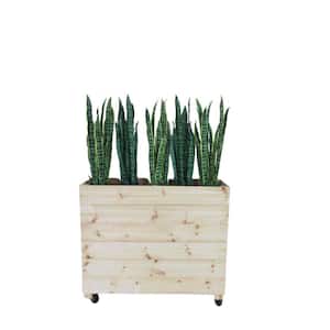 44 in. x 12 in. x 36 in. Solid Wood Mobile Planter Barrier in Unfinished Wood Color