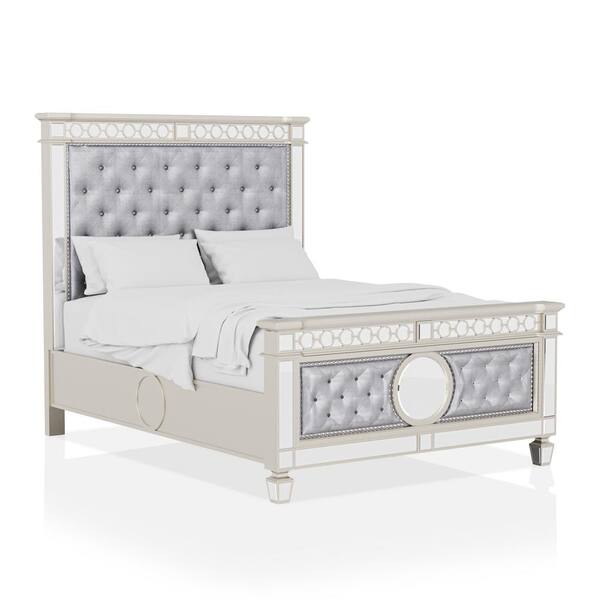 Furniture of America Jeliza 3-Piece Champagne and Gray Queen