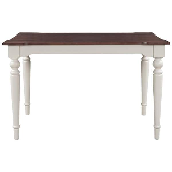 Tatahance Retro Brown Wood 47.2 in. White 4 Legs Dining Table