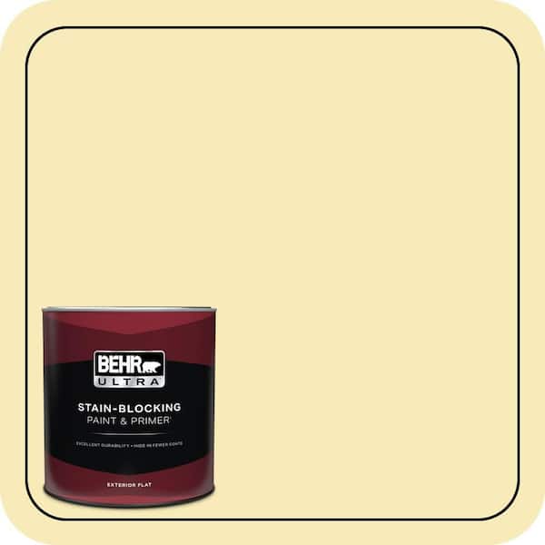 BEHR ULTRA 1 qt. #P320-2 Lantern Light Flat Exterior Paint & Primer