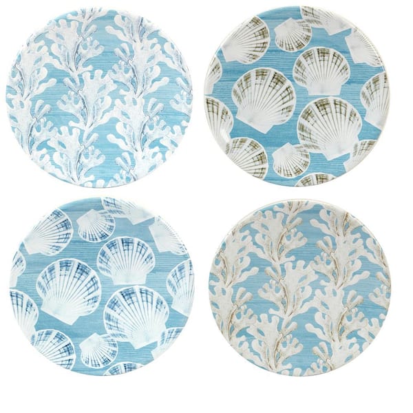 Certified International Beyond the Shore Multicolor Canape Salad Plates (Set of 4)