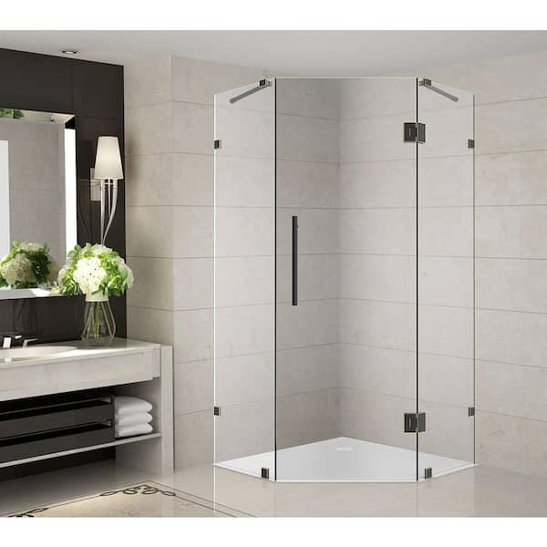 Aston Neoscape 36 in. x 36 in. x 72 in. Completely Frameless Neo-Angle Shower Enclosure in Oil Rubbed Bronze