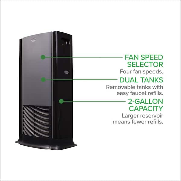 TOWER 2-Gal. Cool Mist Evaporative Whole House Humidifier for 1,200 sq. ft., Titanium