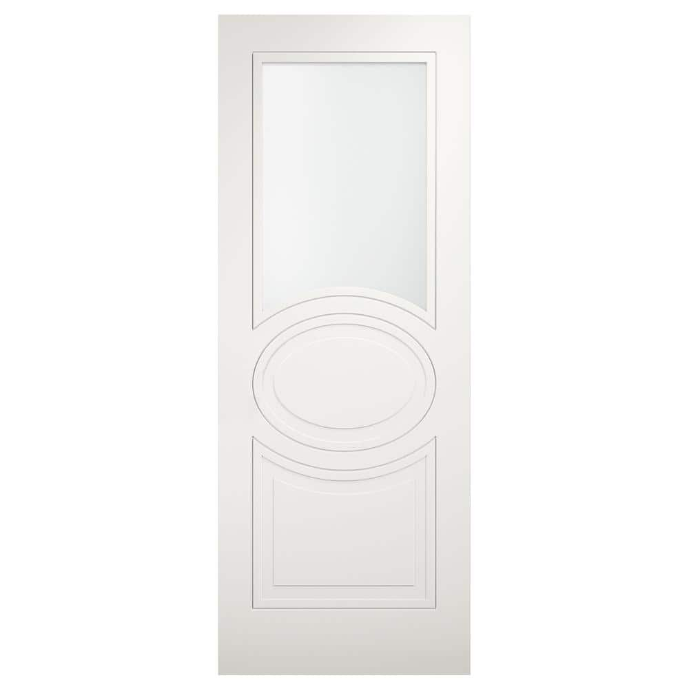 VDOMDOORS 7012 36 In X 80 In No Bore Solid MDF 1 2 Lite Frosted Glass   White Vdomdoors Slab Doors Mela7012s Ws 36 64 1000 