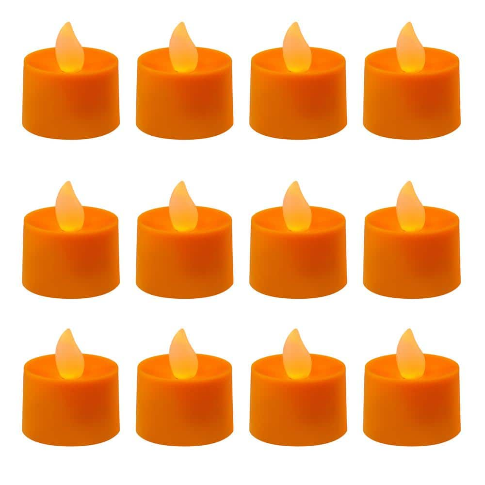 orange tea lights battery powered