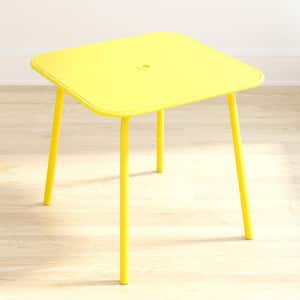 Poolside Gossip Collection, Yellow June Square Metal Outdoor Dining Table