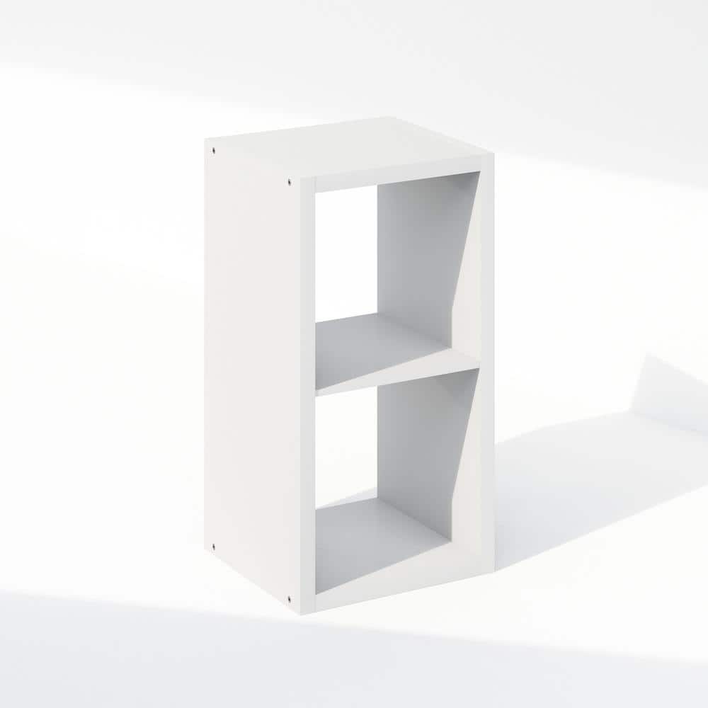 Furinno Cubic 29 in. Tall White Wood 2-shelf Bookcase