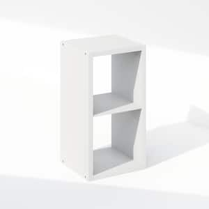 Cubic 29 in. Tall White Wood 2-shelf Bookcase