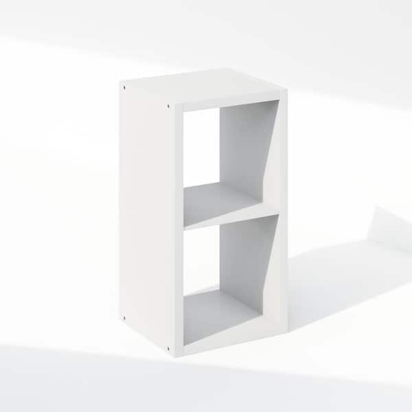 Furinno Cubic 29 in. Tall White Wood 2-shelf Bookcase