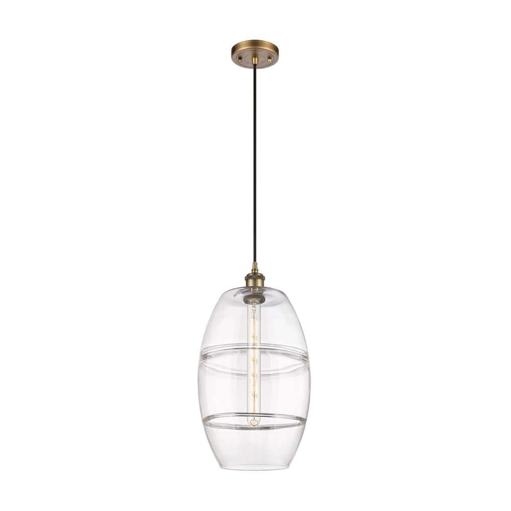 Vaz 100-Watt 1-Light Brushed Brass Standard Mini Pendant Light with Clear Glass Shade, No Bulbs Included price history on PriceWatchPro