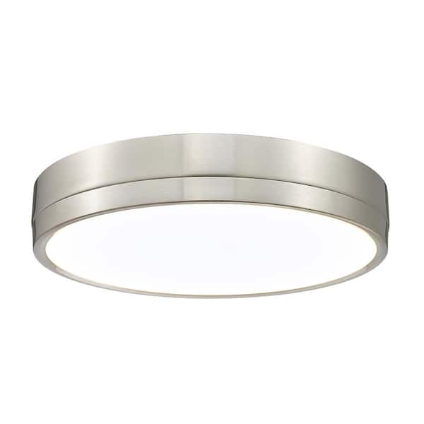 Unbranded Algar 16 in. Brushed Nickel Integrated LED Flush Mount with Frosted Acrylic Shade (1-Pack)